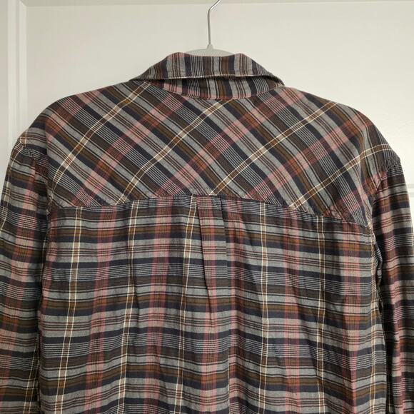 Women's Melrose and Market Gray & Pink Plaid Long Sleeve Button Down Size Small - Picture 5 of 9